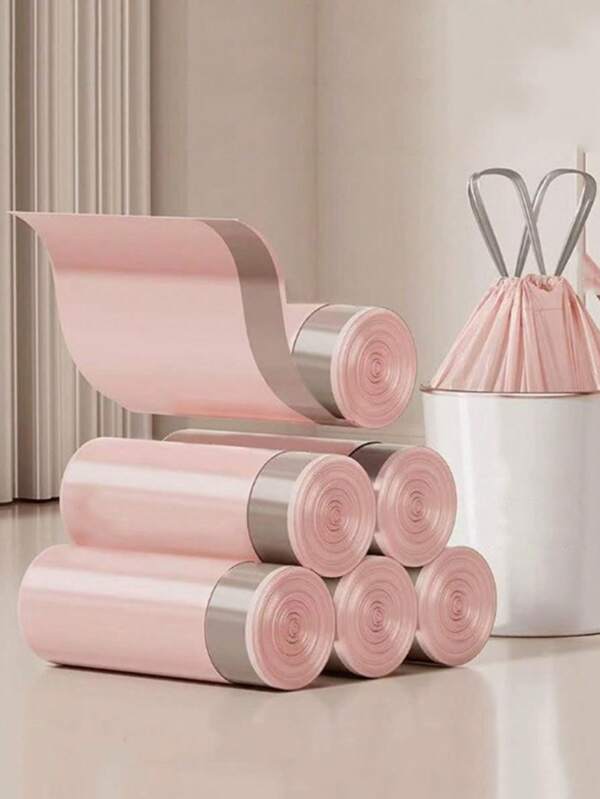 5 rollos de 250 bolsas de basura gruesas con cordón para frutas heladas, bolsas de plástico gruesas para el hogar, la cocina y el dormitorio estudiantil, con sistema de elevación para sacar la basura
