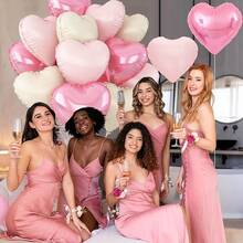 15 个 18 英寸心形铝箔气球，带卷曲丝带 - 适合婚礼、母亲节、毕业季、订婚、周年纪念和生日 - 彩色 - 查看 5