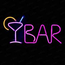 1 pieza Letrero de neón decorativo de pared para bar, luz LED con pilas o alimentación USB con diseño de jarra de cerveza, copa de cóctel, jarra de cerveza, letrero de neón de bar para habitación, dormitorio, decoración de bar