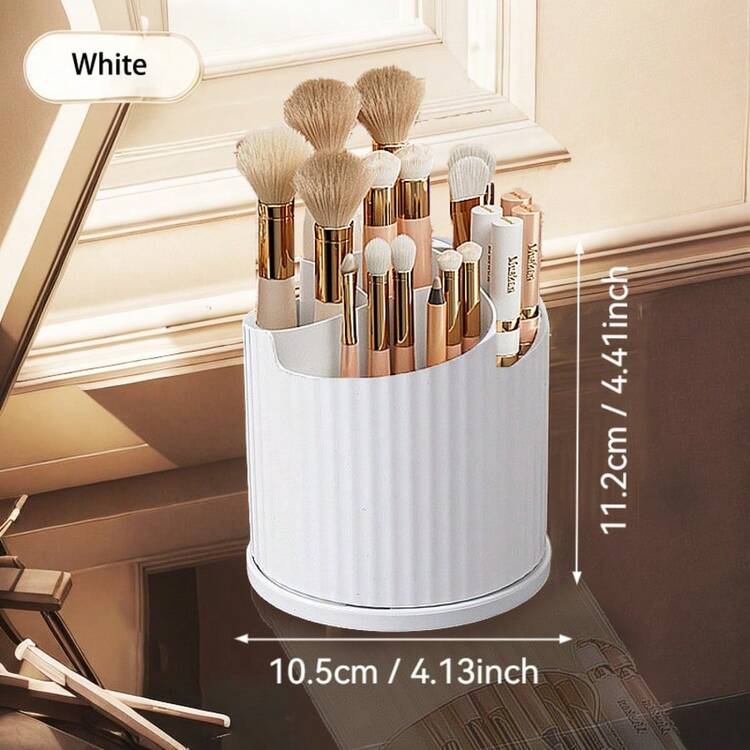 360° Rotating Makeup Organizer: Multi-Functional Makeup Organizer Rotating Stand, Suitable For Lipsticks, Eyeshadow Brushes And Makeup Tools | Vanity Table Top Rotating Stand, Large Capacity Dust-Proof Makeup Storage Box, Suitable For Holiday Beach, Bathroom, Bedroom And Other Occasions - Multicolor - View 16