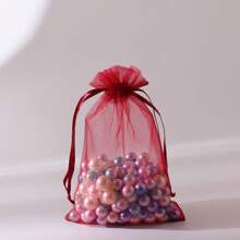 50/100pcs Wine Red Gift Packaging Bags, Dark Red Organza Candy Bags, Multicolor Mixed Wedding Candy Bags, Wedding Necessities Gift Bags, Tableware, Outdoor Storage Bags, Wedding Candy Packaging Bags, Multiple Sizes, Various Festival Party Packaging Supplies, Holiday Home Goods, Holiday Wedding Party Gift Packaging Supplies, Festival Activities And Party Supplies