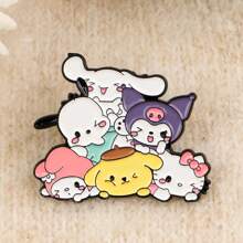 Sanrio Lindos prendedores esmaltados, insignias para solapa, broches para mochila, joyería y accesorios de moda para mujer, regalo