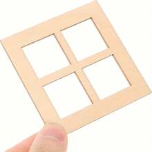 10/20pcs Unpainted Wooden Window Frame Crafts, Mini Window Decor, Miniature Wooden Window Models, Mini Home Furniture, Toy House, Miniature Scene