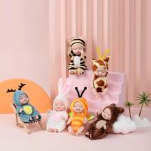 Minions 6 Pieces Of 4-Inch Mini Reborn Angel Set, Realistic Angels With Cute Animal Costumes, Men's And Women's Birthday Christmas Gifts