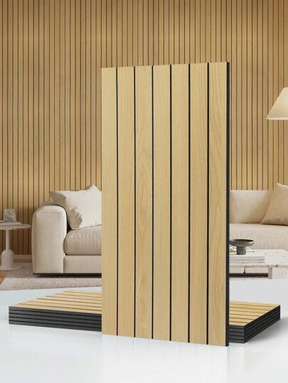6PCS 3D Wood Slat Wall Panels Peel And Stick, Faux Wooden Wallpaper, Self Adhesive PVC Wood Panel Removable Waterproof Covering For Interior Wall Decor Living Room Room Decor Stickers Wall Paper Wall Stickers Wall Sticker
