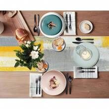 Yellow Abstract Dining Table Flag, Retro Color Restaurant Decoration Kitchen Tea Table Family Dinner Festive Party Desktop Small Decoration