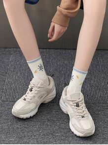 5 Pairs Women's Casual Versatile Fresh Japanese Style Cute Socks