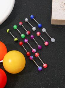 12 Color Mixed Candy Color, Silky Smooth Texture With Reflective Pattern And Tongue Nail For Women,Stainless Steel Anti Allergic Material, Party, Vacation, Hip-Hop, Gift,Corresponding To Red Customers