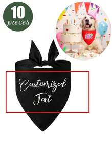 20 Pieces/10 Pieces/1 Piece Custom Name Letters Or Text Pet Cat Dog Animal Triangle Scarf Bib Scarf Pet Saliva Accessory Triangle Scarf, Suitable For Customizing Pet Names Or Greetings, Can Be Given As A Pet's Birthday Gift