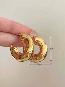 1 par de pendientes de aro exagerados de diseño retorcido de metal, pendientes versátiles para fiesta formal y casual/vacaciones para mujeres