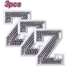 Nuevo lote de 26/3 piezas de parches bordados con lentejuelas con letras del abecedario en inglés para coser o planchar en ropa, gorros, zapatos, manualidades DIY - Multicolor - Ver 13