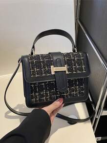 Bolso cuadrado de hombro y cruzado de moda para mujer, Colección Otoño/Invierno 2024