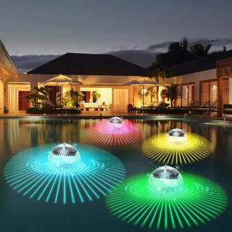 Solar Floating Lights Swimming Pool Waterproof LED Solar Power Multi Color Changing Water Float Drift Lamp For Fish Tank Pond Led Solar Floating Lamp Swimming Pool Ball Solar Panel Powered Pond Drift Waterproof Glow Show Disco Color Changing Light