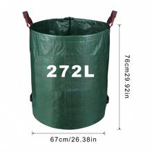 Cecaylie 6X Gartensack Laubsack Gartenabfallsack XXL Garten Tasche Rasensack mit Griffen 272L - Grün