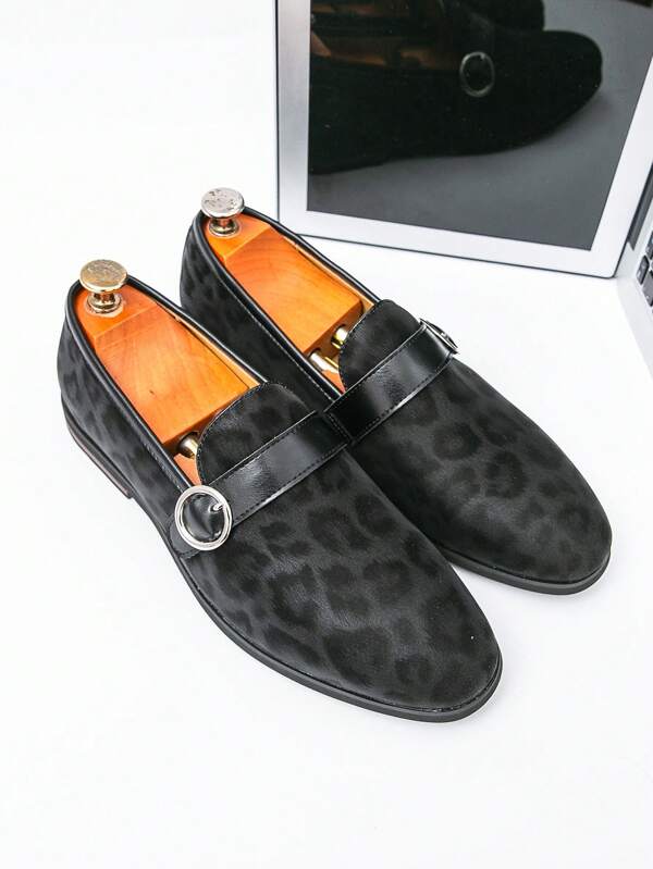 Men's Slip-On Casual Loafers, Zebra Print Fashion Driving Shoes, Versatile For Formal, Wedding, Party