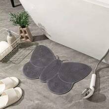 3D Butterfly Shaped Bathroom Mat, Foot Massage, Quick Drying And Non-Slip - Cinza Escuro - View 1