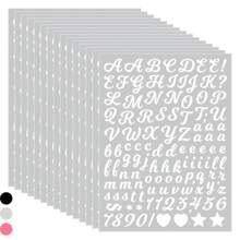 1768+ piezas de pegatinas de alfabeto de PVC, fuente de letra escrita a mano de 0,5 pulgadas, paquete impermeable de vinilo con letras y números en hojas de 5/10/15