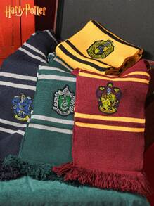 Harry Potter Harry Potter Scarf, Hogwarts Houses Gryffindor & Slytherin Collaboration, Unisex Cashmere Tasseled Scarves, Merchandise Gift