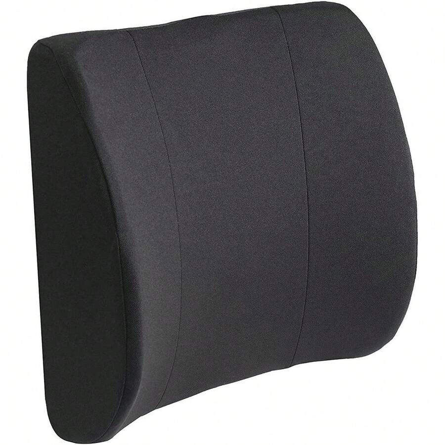 Cojín de apoyo lumbar con correa para silla, para mejorar la postura y aliviar el dolor de espalda, color negro - Negro - Ver 1