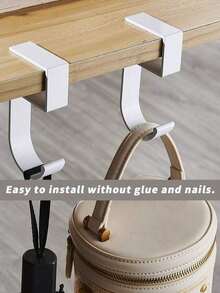 1 Bag Hook, Desktop Student Desk Hook, Side Detachable And Movable, Anti Slip Load-Bearing Portable Hook