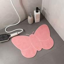 3D Butterfly Shaped Bathroom Mat, Foot Massage, Quick Drying And Non-Slip - Rosa - View 4