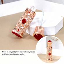 1 件 6ml 迪拜风格镂空水钻香水瓶、化妆品可再填充容器、装饰精油瓶、梳妆台配件、高端节日礼物、可再填充旅行友好配件（不含香水） - 彩色 - 查看 9