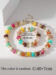 1 件复古串珠项链，迷人波西米亚风项链，个性珠宝，彩色颈链，日常项链，度假，派对，约会项链，送给她的礼物