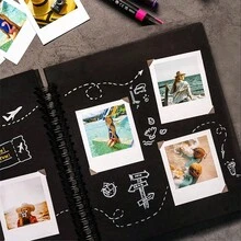 1 PC Photo Album 7x7 Inch/8x8 Inch/10x10 Inch DIY Scrapbook Album 40/80 Pages Thick Kraft Paper Memory Book For Wedding And Anniversary Family Couple - Multicolor - View 4