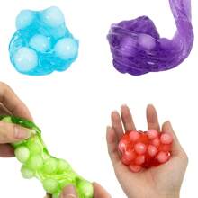 70ml Crystal Clear Slime Kit With White Furry Ball, Scented Slime Set, Crunchy Glitter Slime For Birthday Party Gift, Cute Charms Soft Non-Sticky Slime Putty Stress Relieving Toys
