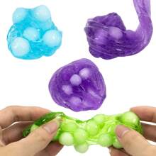 70ml Crystal Clear Slime Kit With White Furry Ball, Scented Slime Set, Crunchy Glitter Slime For Birthday Party Gift, Cute Charms Soft Non-Sticky Slime Putty Stress Relieving Toys
