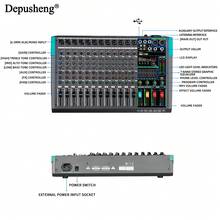 Depusheng PA12 12-Channel Audio Mixer Soundboard Mixing Console Sound Controller With USB & Bluetooth 48V Power For Professional And Beginners - Xem 2