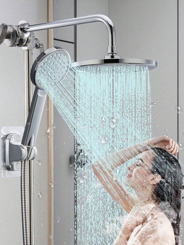 Tatukiko Cabezal de ducha combinado de 8.66 pulgadas (aproximadamente 22 centímetros), cabezal de ducha de alta presión, cabezal de ducha de mano ajustable, accesorios de baño de verano para decoración de baño