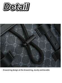 Men PU Floral Vintage Backpack Large Capacity Business Commuter Bag Stylish Casual Travel Laptop Bag Perfect Gift For Men Suitable For Students And All Occasions Lightweight Portable Design For Quick Trips Attach To Luggage,Unisex Design Backpack For Travel Bag Laptop Luxury Bags - Black - View 8