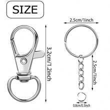 24/45pcs Rotating Spring Hooks Set, Detachable Keychain With Chain And Jump Ring, Bulk, Suitable For Keychains, Lanyards, DIY Crafts, Durable Material, Suitable For Home Use