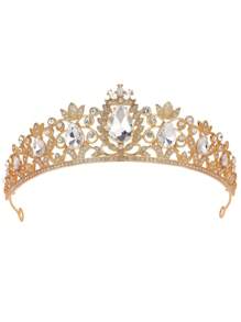 1 pieza Diadema de lujo con diseño de corona con decoración de strass para mujer, para decoración, usado para decoración de bodas, fiestas, concursos de belleza, ceremonias de adultos, baile, desfiles de moda y decoración floral, decoración de pasteles, decoración navideña