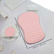 2 件符合人体工程学的电脑桌鼠标垫，带腕托，粘弹性泡沫按摩设计，可缓解疼痛，防滑凝胶 PU 底座，光滑的鼠标表面，非常适合游戏、家庭和办公室，黑色