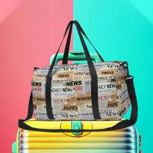 Wykwintna torba podróżna w stylu gazetowym/sportowym, torba do jogi, torba fitness do podróży, do noszenia codziennych potrzeb, fitness, śnieg, piknik, torba sportowa do szkoły, akcesoria szkolne, przybory szkolne