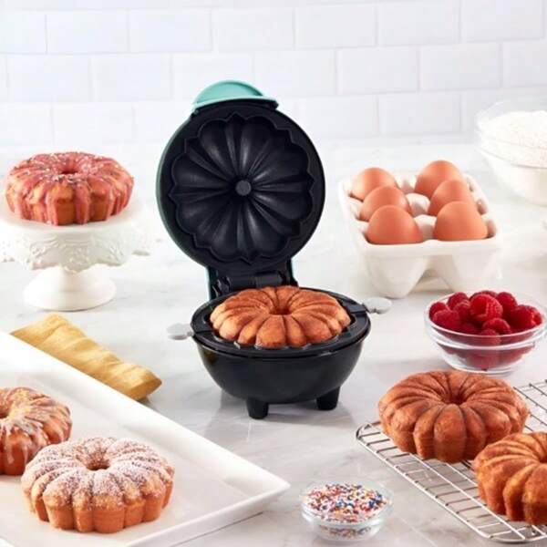 Mini Cake Maker 7 Minutos – Máquina de Bolo Elétrica Instantânea para Lanches e Sobremesas