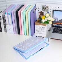 1 pezzo raccoglitore ad anelli A4 - in materiale PP durevole, con grande capacità, con design a doppio pulsante, adatto per uso in ufficio e da studente, organizer da scrivania, per il ritorno a scuola, forniture scolastiche