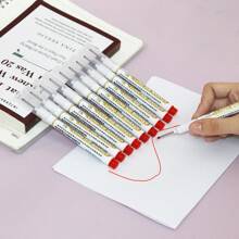 Long Tip Permanent Marker Pen, Oil-Based For Woodwork, Tile, Special Purpose, Construction Site, Long Nozzle Black Deep Hole Marking Fine Tip Extra Long, Waterproof, Oil-Proof, Red Non-Fading