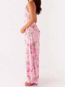 Vestido de verano estampado tipo chaleco para mujer - sin espalda, entallado - adecuado y a la moda, ideal para fiestas, playas, uso diario y vacaciones - Flor - Ver 4
