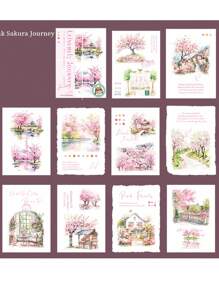 paquete de 20 hojas de papel vintage de paisaje acuarela de ciudad turística para scrapbooking y suministros de diario, papel decorativo artesanal para diarios de chatarra con 10 diseños de patrones