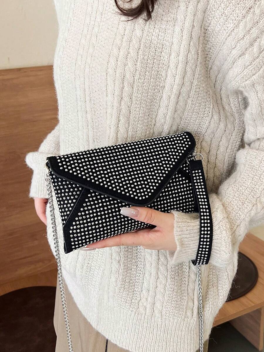 Newly Popular Small Niche Design Fashionable Solid Color Envelope Bag, Stylish Women Handbag - White - View 1