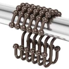 Mountain Shaped Double Hook Shower Curtain Hooks, Sliding Ball Curtain Rod Accessories For Home Bathroom Bathroom Decor