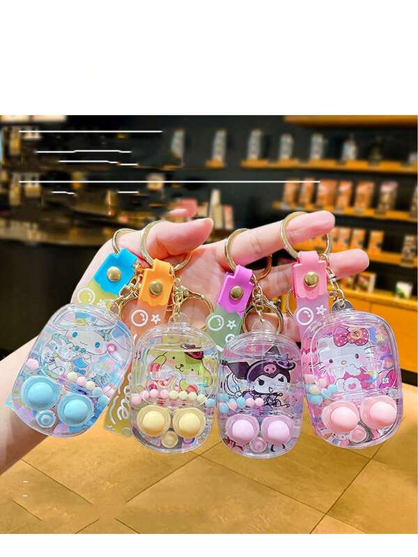 Sanrio 1pc Stress Relief Water Squeezing Keychain, Cute Sanrio Character Backpack Pendant, Random Color Water Bead Delivery Christmas Gift