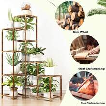 Plant Stand Indoor Outdoor, 14 Tier Large Corner Plant Stand Tall Plant Shelf Rack Flower Stand For Multiple Plants, Wood Plant Holder Ladder Table Display For Patio Garden Balcony Window