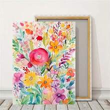 1Pc/2Pcs Scandinavian Abstract Botanical Floral Art Decor Posters Watercolors Flower Canvas Wall Art Prints Colorful Paintings For Living Room Bedroom Home Office Dormitory Decor Wall Background Design Picture Framed/Unframed ,Wall Art With Frame - Multicolor - View 5