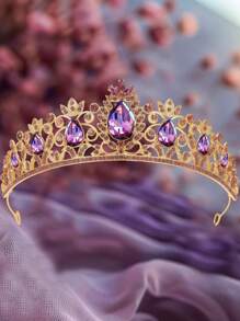 1 pieza Diadema de lujo con diseño de corona con decoración de strass para mujer, para decoración, usado para decoración de bodas, fiestas, concursos de belleza, ceremonias de adultos, baile, desfiles de moda y decoración floral, decoración de pasteles, decoración navideña