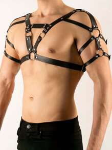 Men's Fashion PU Leather Body Harness, Gothic Men's Chest Harness Straps Valentine's Day Gift , Daily Wear Couple Evening Date Wear Clothing Accessories, Men's PU Leather Body Chest Harness, Punk Black Daily, Party Wear, Sexy Lingerie Accessories,Man Sexy Bondage Harness,Men's Gladiator Shoulder Armor Viking Costume Valentine's Day Gifts