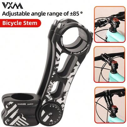 VXM VXM Adjustable Angle Mountain Bike Stem Riser, Hollow Lightweight Aluminum Alloy Extender, Road Bike Handlebar Raiser Adapter Suitable For 31.8MM Handlebar, Easy And Convenient, Multiple Sizes Available: 90/110/130/145MM